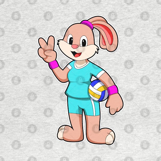 Rabbit at Sports with Volleyball by Markus Schnabel